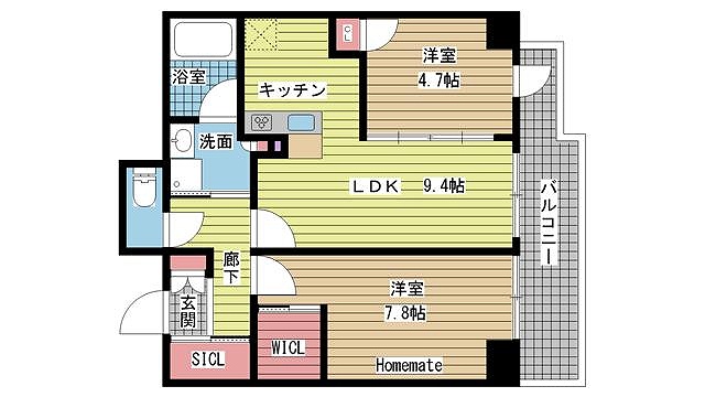 神戸市兵庫区下沢通間取