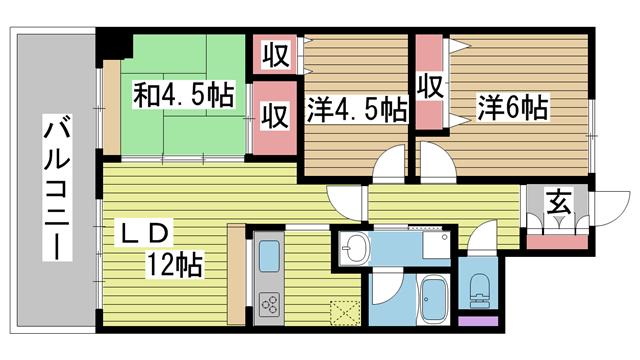 神戸市長田区花山町間取