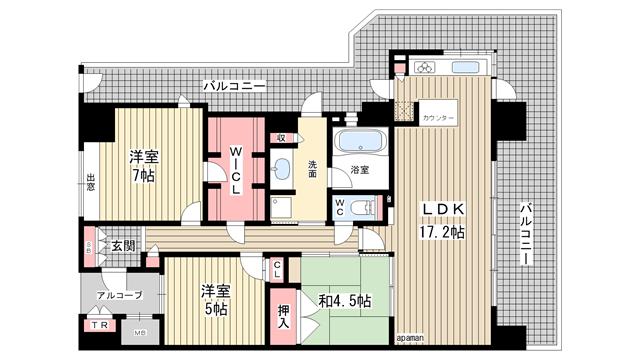 神戸市中央区東川崎町間取