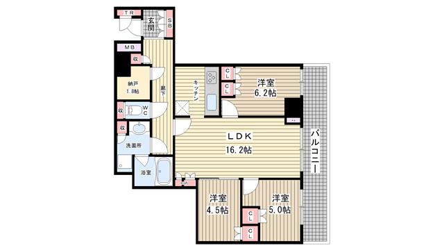 神戸市中央区東川崎町間取